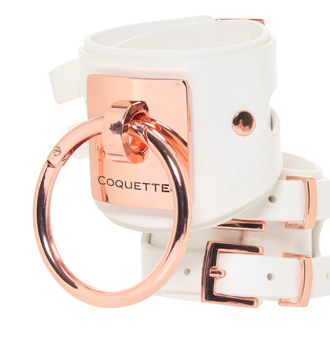 Vegan Leather Handcuffs in White