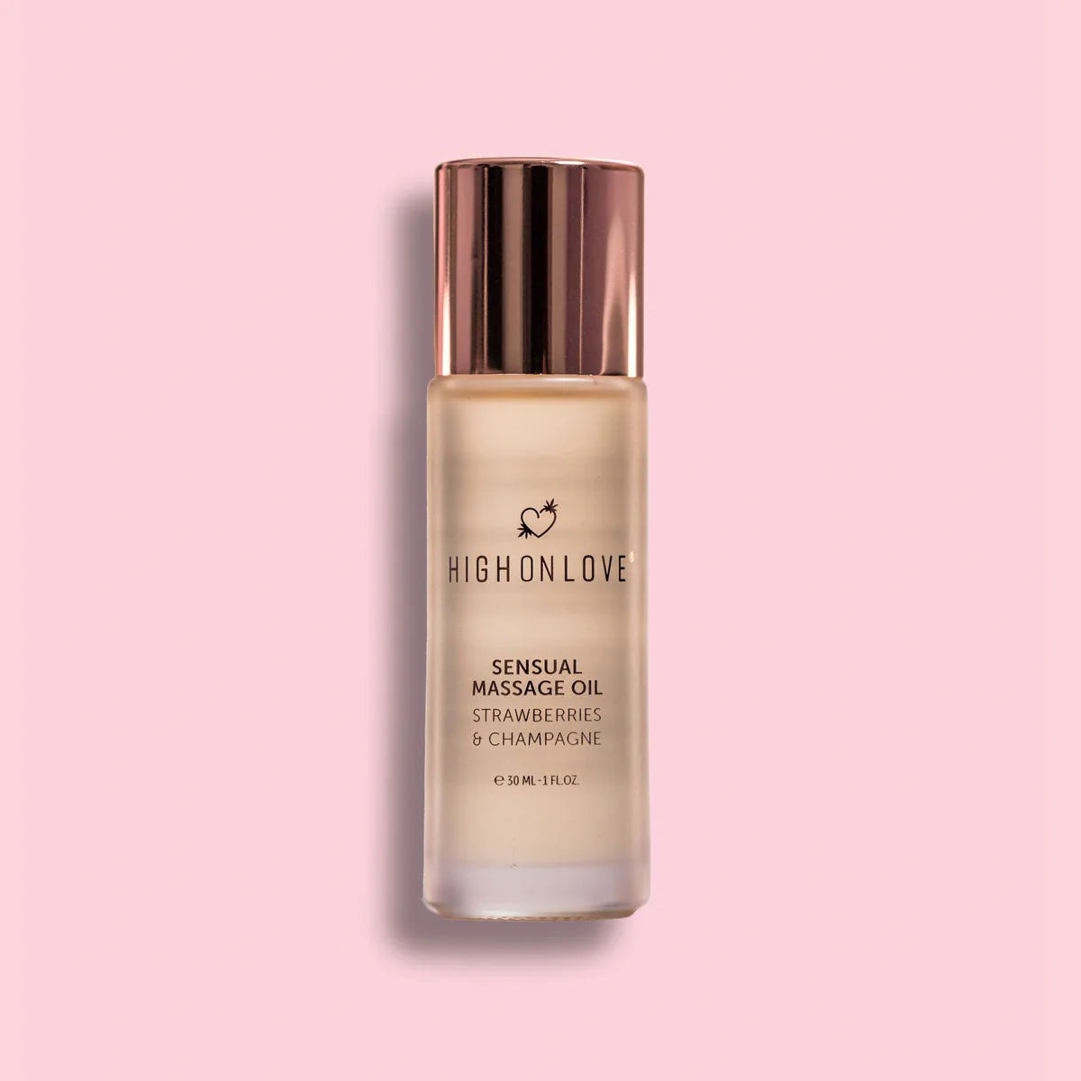 High on Love Sensual Massage Oil Strawberries & Champagne – 30mL