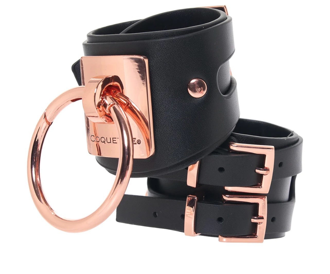 Vegan Leather Handcuffs in Black