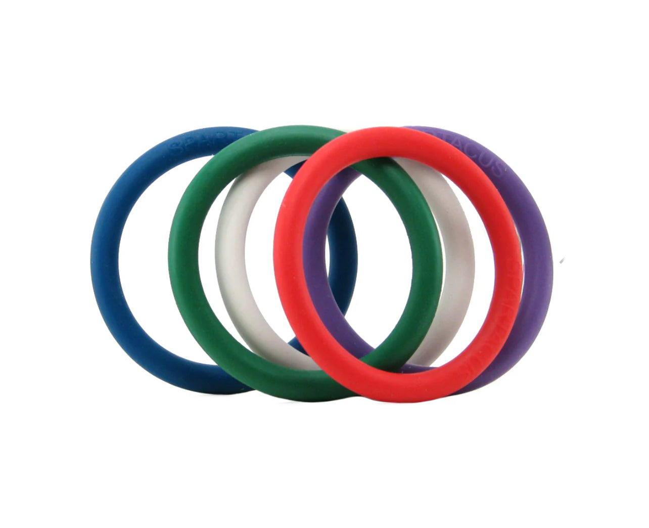 Rubber 1.25 Inch C-Ring 5 Pack in Rainbow