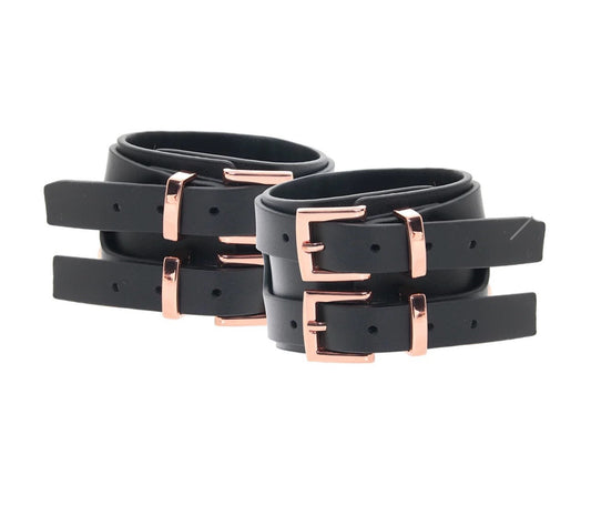 Vegan Leather Handcuffs in Black