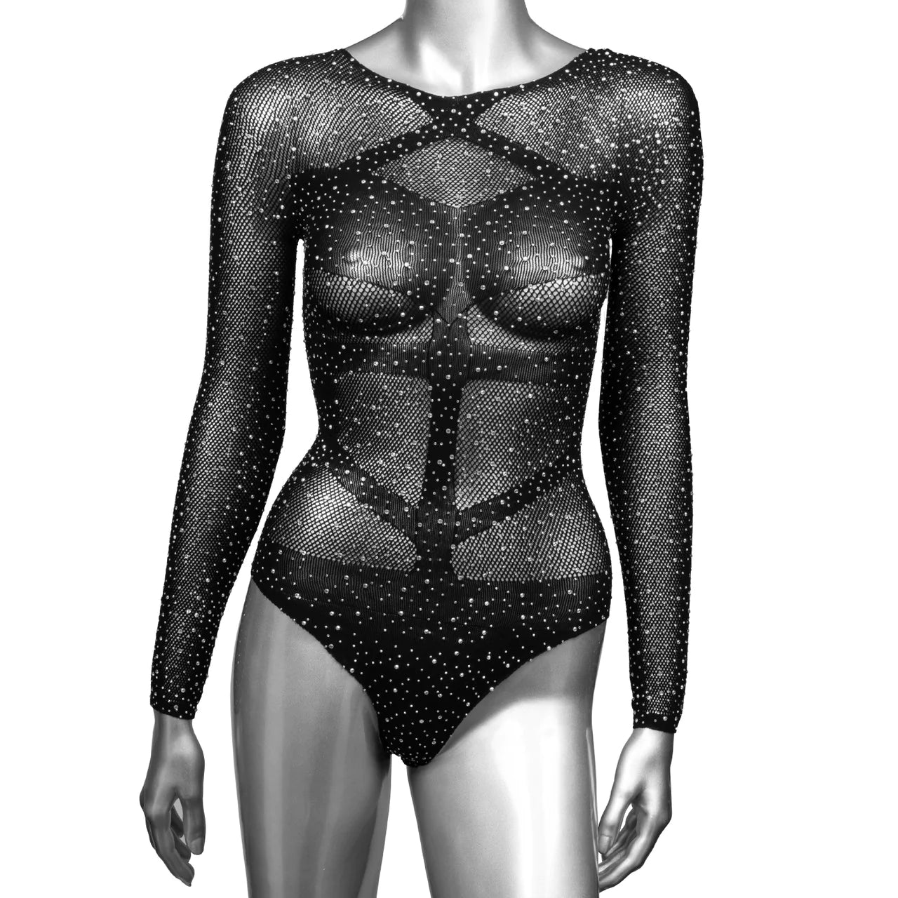 Radiance Long Sleeve Black Body Suit in OSXL