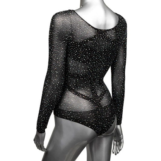 Radiance Long Sleeve Black Body Suit in OSXL